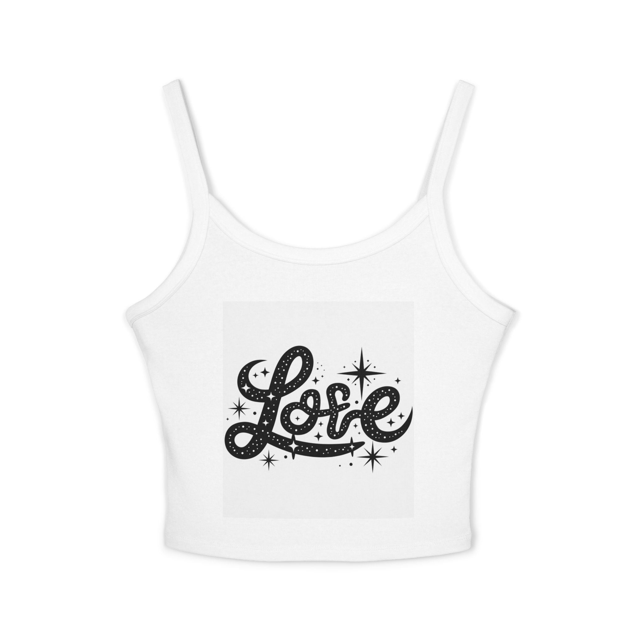 Love Inspired Women's Spaghetti Strap Tank Top, Cute Summer Top, Valentine's Day Gift, Casual Boho Wear, Starry Print Fashion